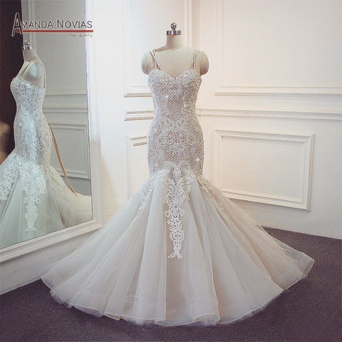 Stunning Spaghetti Strap Lace-Up Mermaid Wedding Dresses